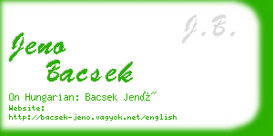 jeno bacsek business card